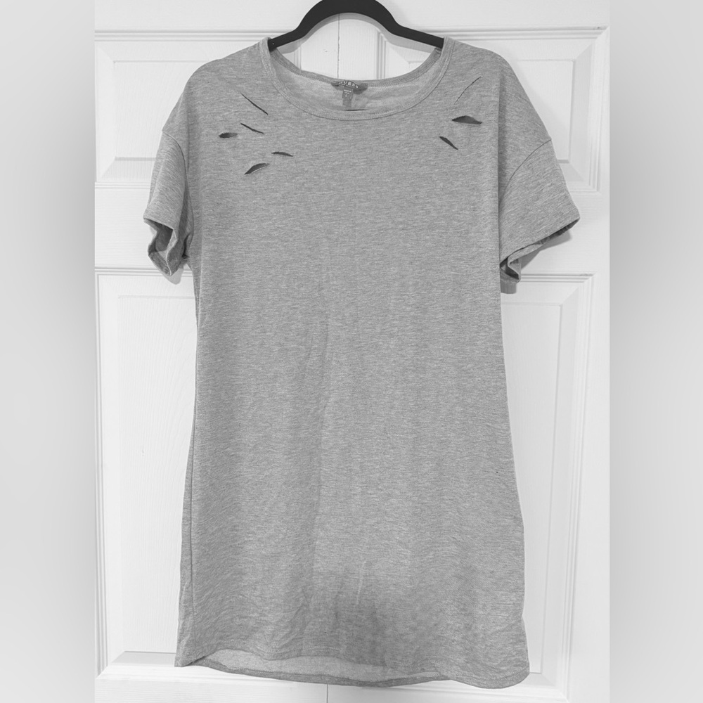 Guess Vintage 90s Gray Cotton Embroidered Tank T-shirt dress large